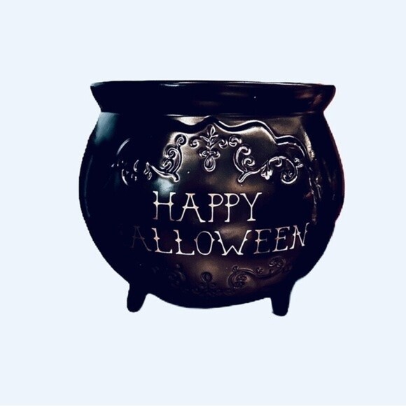 Magenta Ceramic Happy Halloween Cauldron - Picture 2 of 11
